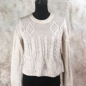 TOP SHOP Cable Knit Cropped Sweater